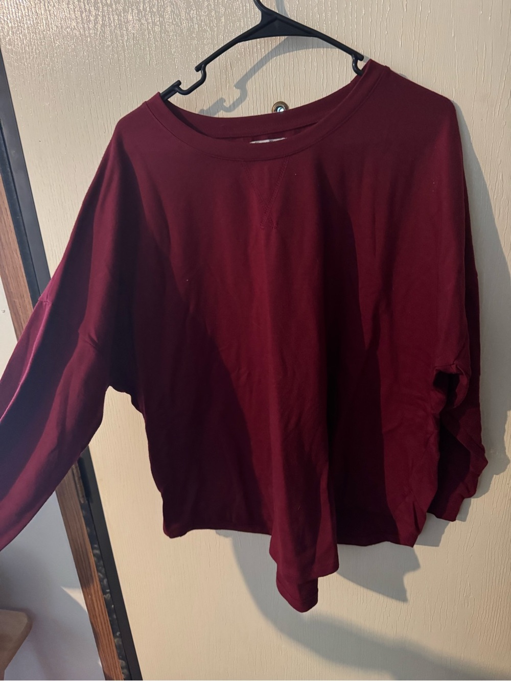 Maurices Oversized Long Sleeve Sweatshirt - Wine